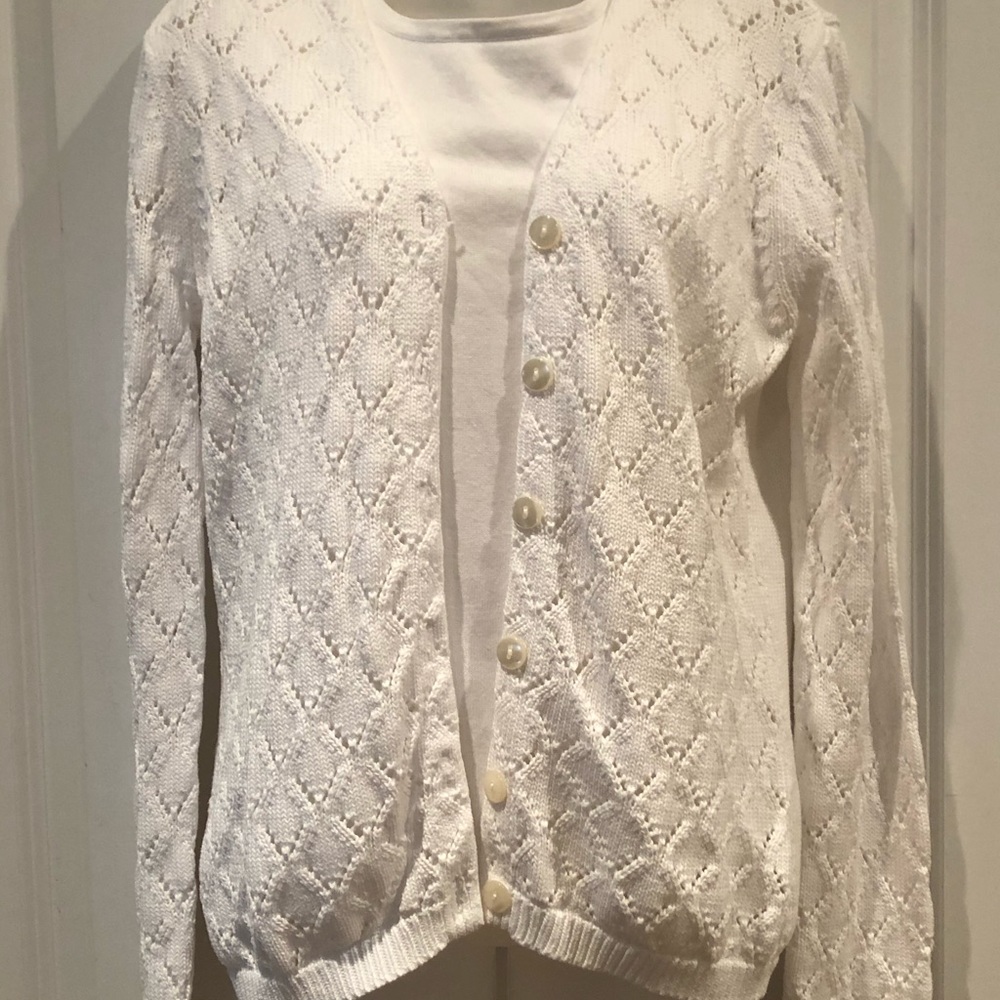 2-pc White Sweater Set Size Small - Picture 6 of 8